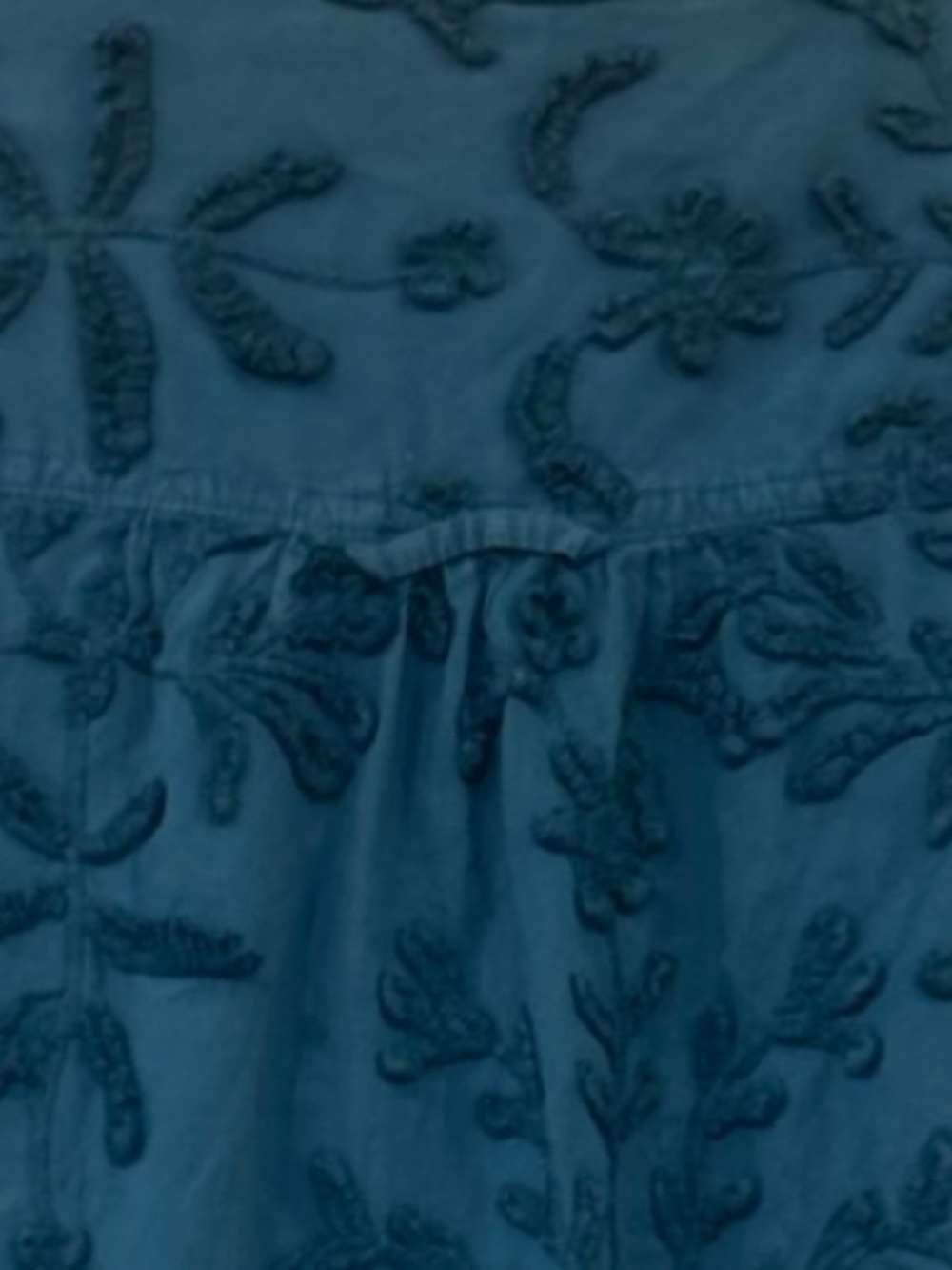 Anthropologie Pilcro Whitney Teal Textured Trapeze Button Front Top - Picture 4 of 11
